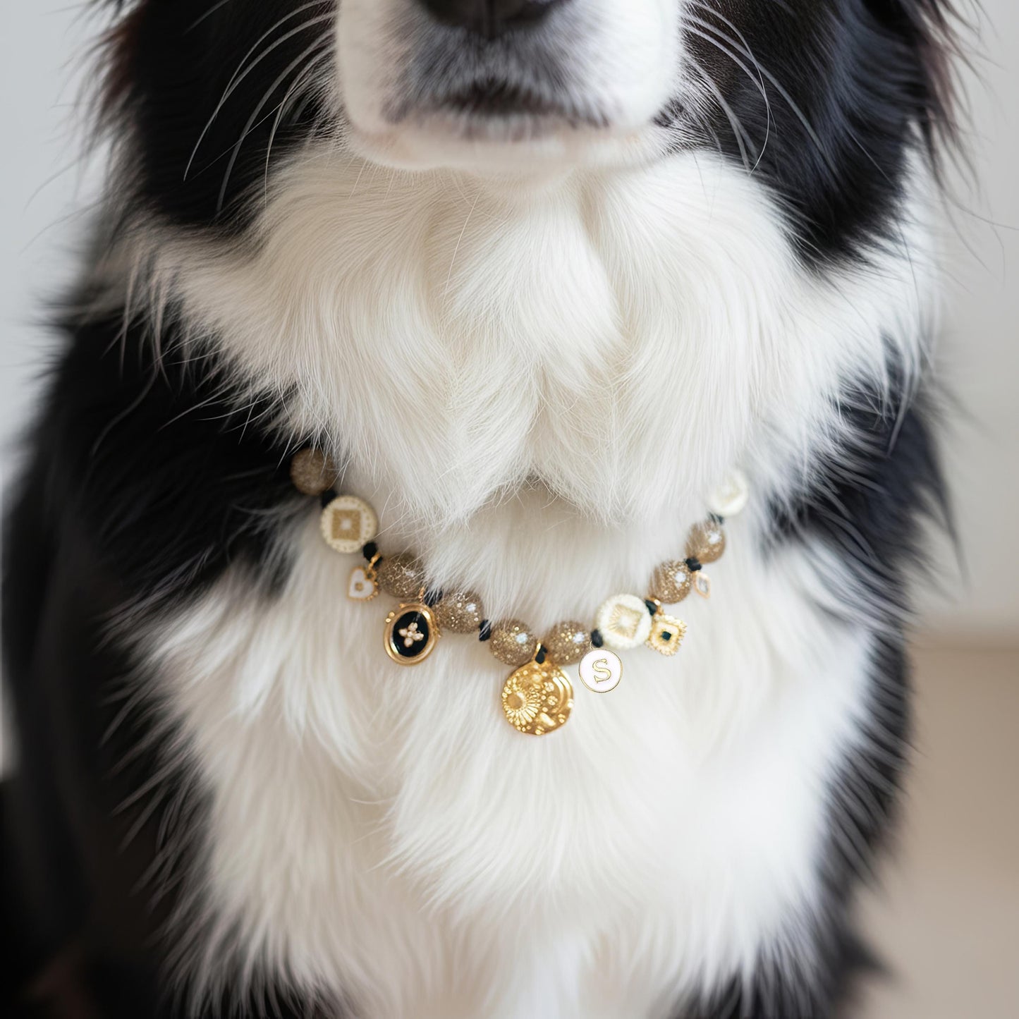 Détail perles scintillantes collier Bohème-Céleste