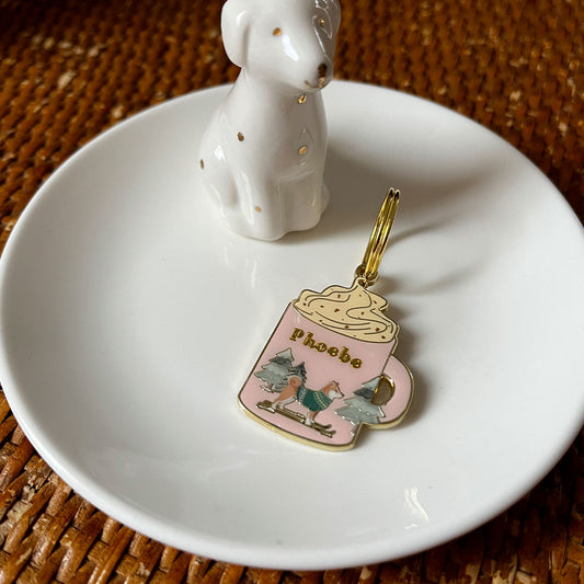 Médaille chien personnalisée Shiba “Chocolat des Neiges”