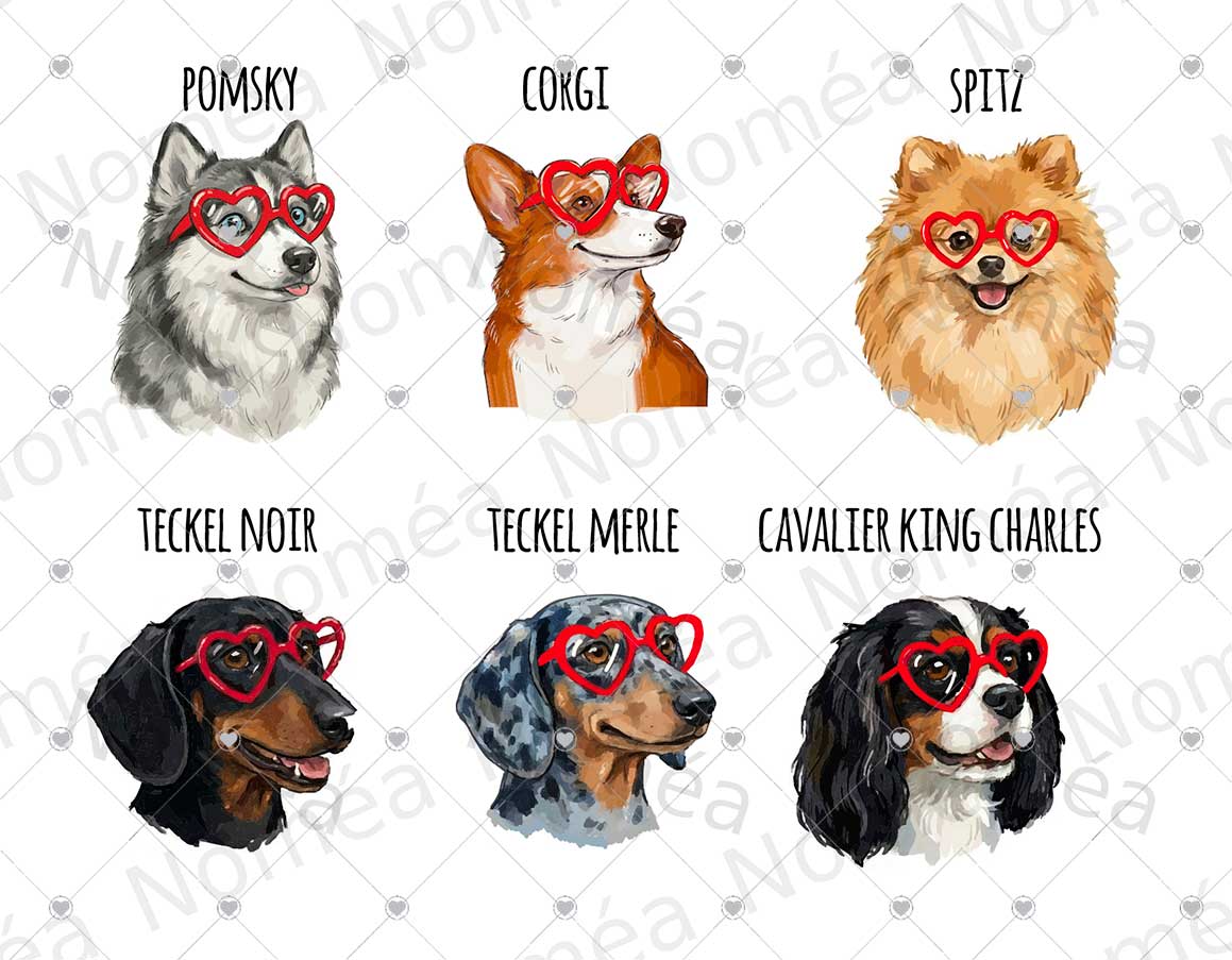 Médaille chien personnalisée – Portrait de race illustré