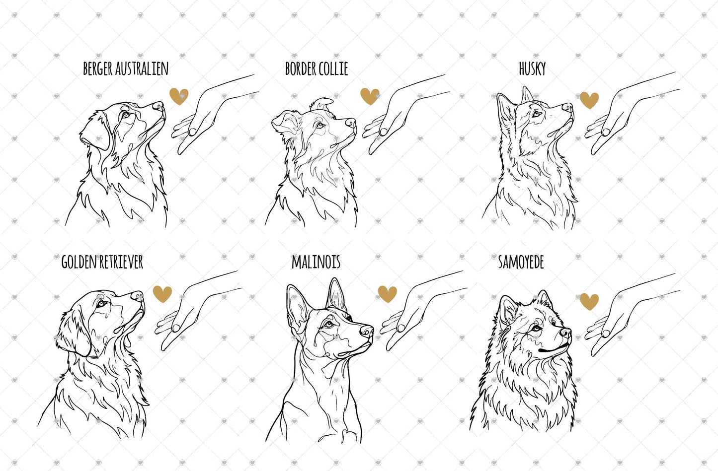 Médaille chien personnalisée – Portrait au trait (cœur ou tartelette) – Résine époxy