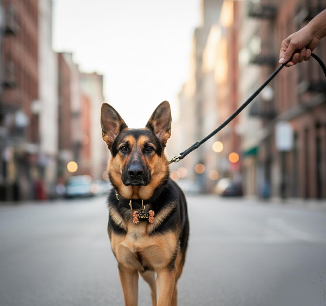 Médaille chien personnalisée en résine – Os “Obscur”