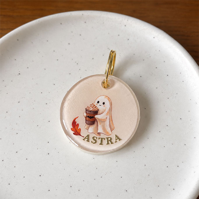 Photo atelier de la médaille pour chien personnalisée Pause d’Automne avec prénom Astra