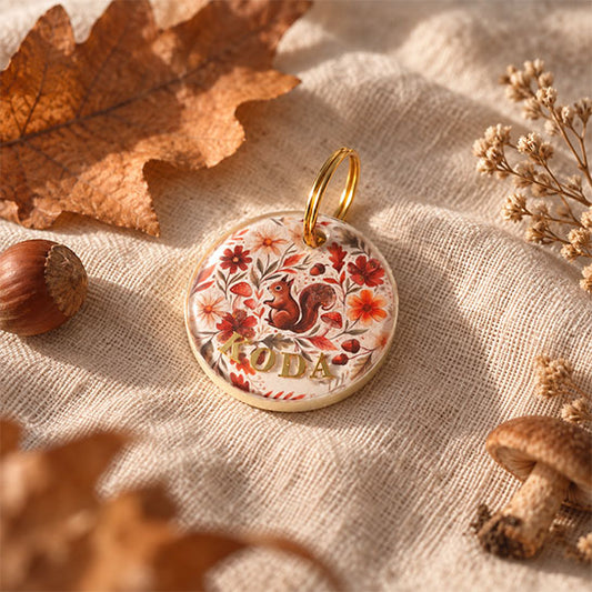 Médaille chien personnalisée - Noisette d’automne