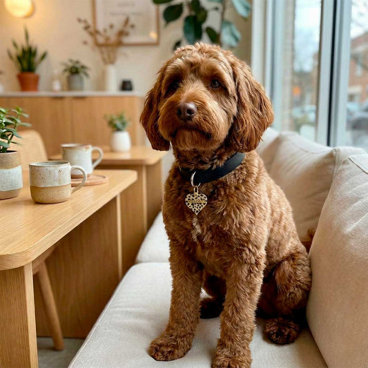 Médaille pour chien personnalisée – Safari Chic ( cœur léopard )